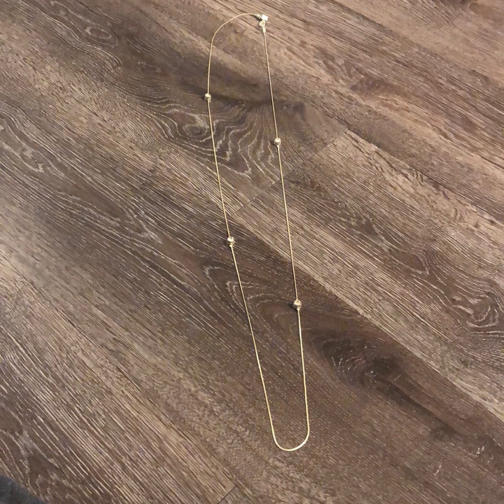 Silver long BR necklace